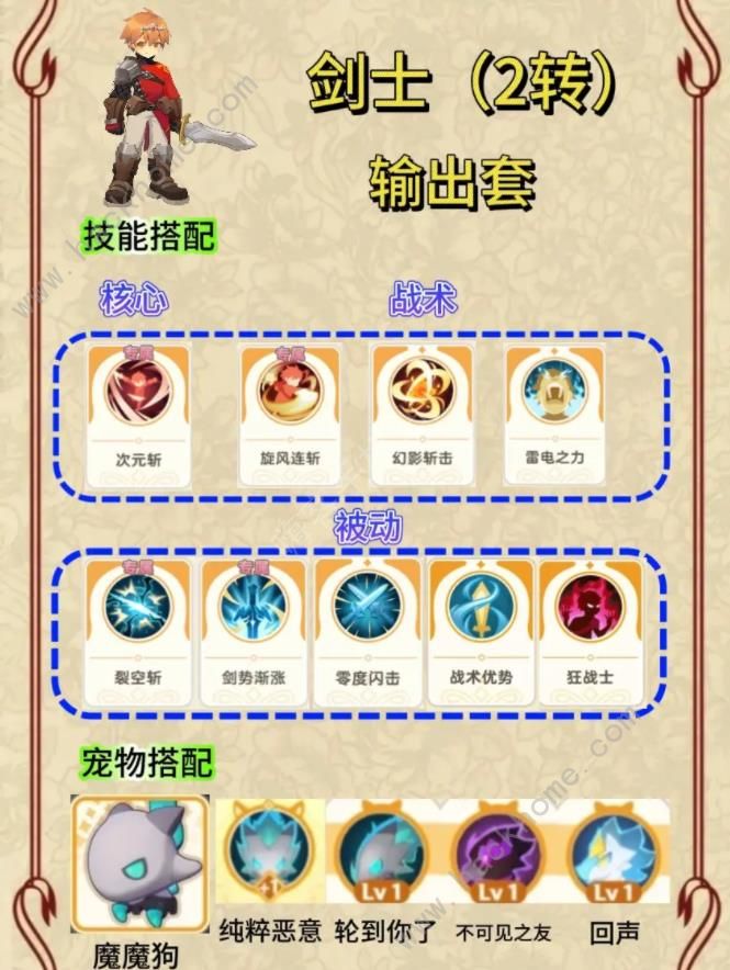 出发吧麦芬二转剑士装配推荐 二转剑士技能天赋怎么加