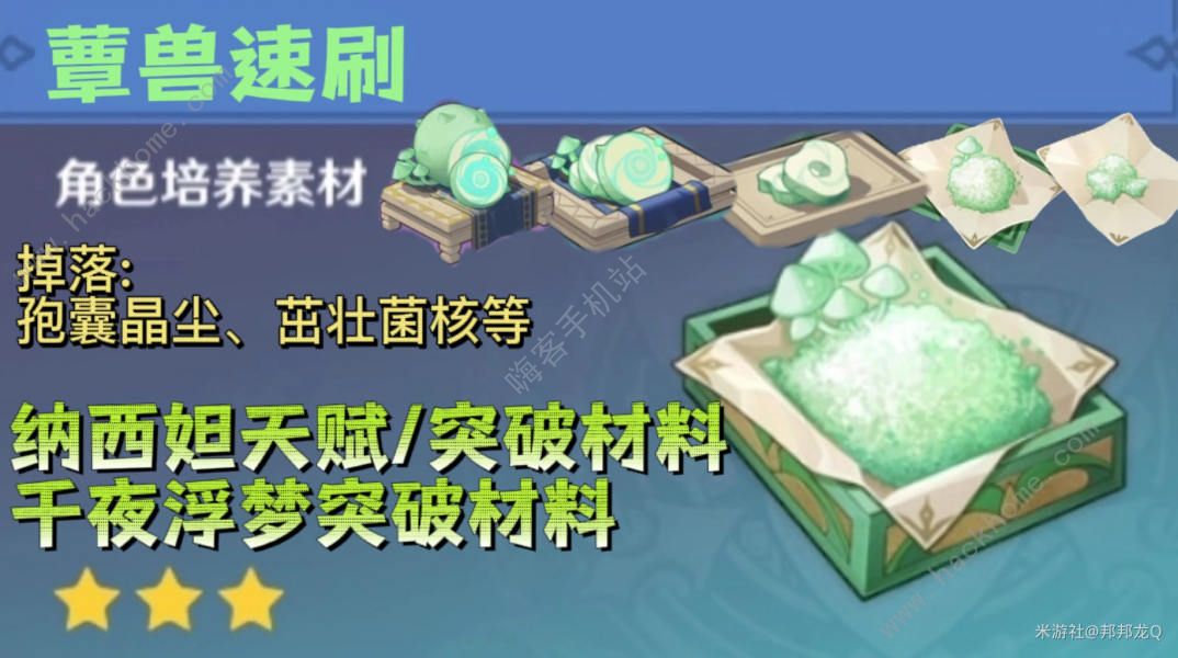 原神纳西妲突破天赋材料速刷攻略 蕈兽分布位置及材料获取