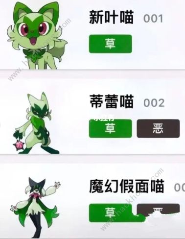 宝可梦朱紫御三家进化形态图 御三家进化形态属性一览图片2