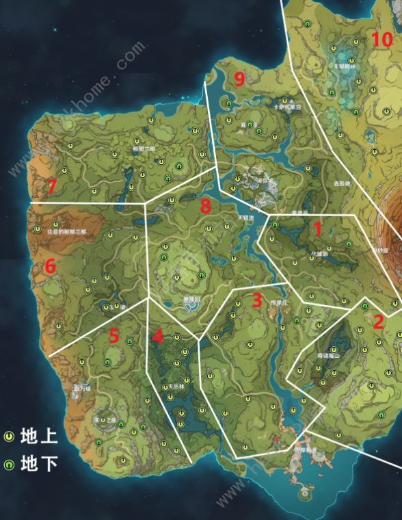 原神草神瞳位置图片大全 3.0草神瞳全部分布点位总汇